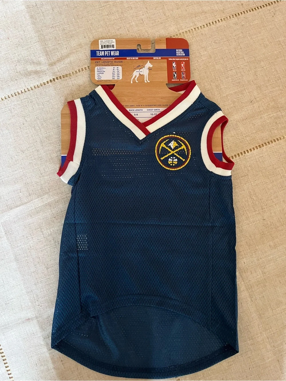 New Pets First NBA Denver Nuggets Basketball Dog & Cat Mesh Jersey, Large
